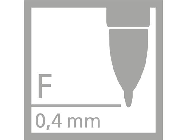 STABILO PALETTE, Uttrekkbar med festeklemme, Blå, Plast, Gummi, 0,4 mm, Fint, Ambidekstriøs