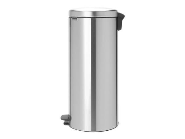 Brabantia newIcon - Roskakori - läppäkansi - 30 L - jalkapoljin - matta teräs