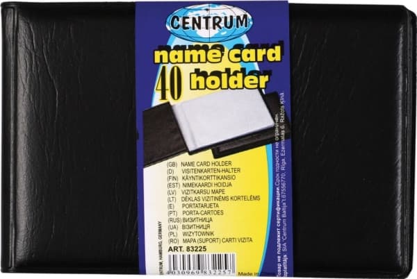 Centrum Business card holder CENTRUM 83225 black PVC 40pcs