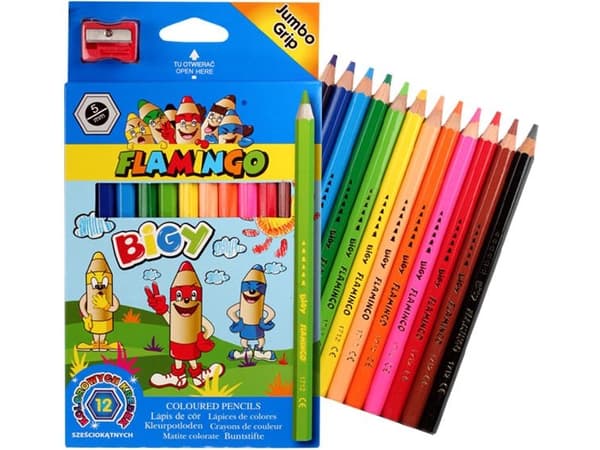 Titanum KREDKI 12 KOL JUMBO SZESCIOKAT FLAMINGO TITA BPZ