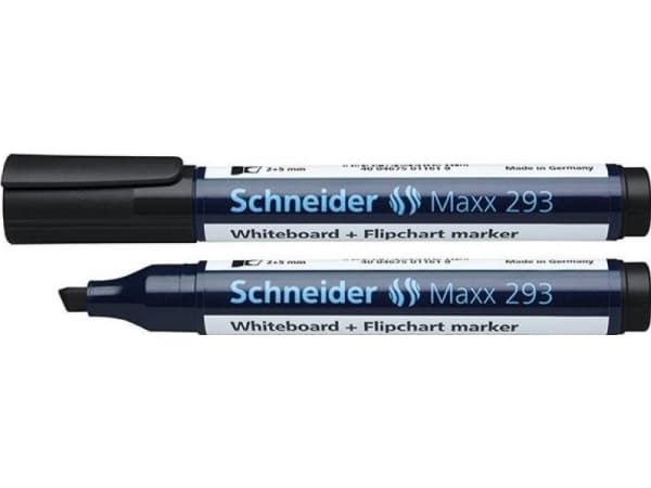 Schneider Whiteboard tusj, faset, svart (10 stk)