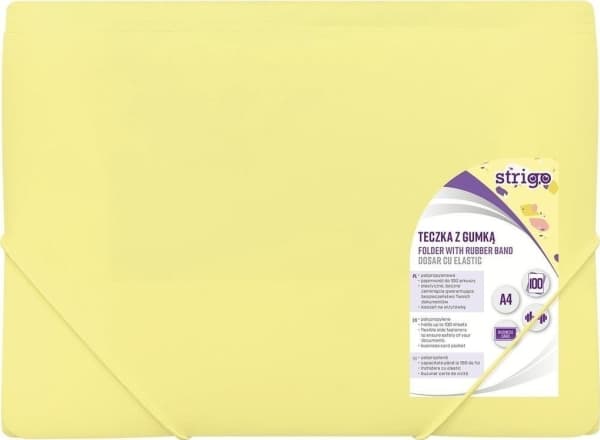 Strigo TECZKA MED GUMMI A4 PP PASTELL ZOLTA