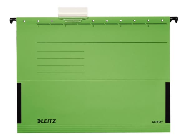 Leitz ALPHA - Hengefil - V-sokkel - for A4 - med fliker - grønn