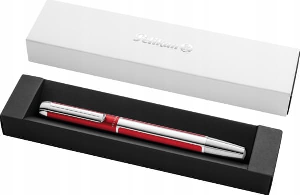 Pelikan Pura R40, Stiftpenna, Bordeaux, Silver, Svart, Gjuten aluminium, Ambidextrous, Tyskland
