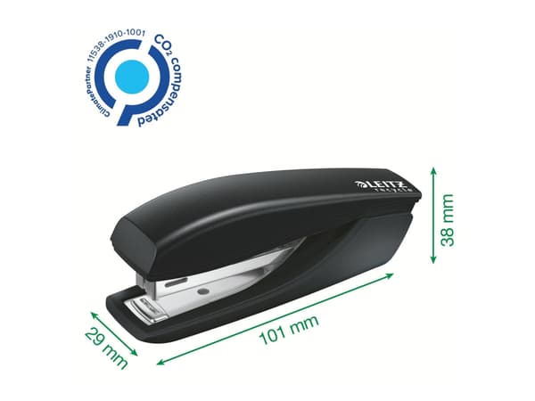 Leitz NeXXt Recycle - Häftapparat - mini - 10 ark / 1 mm - No.10 - plast, metall - svart