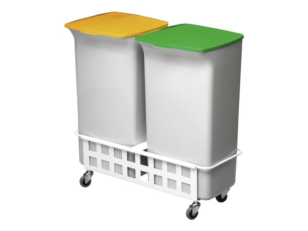 DURABLE DURABIN - Søppeldunksett - hjul - hvit