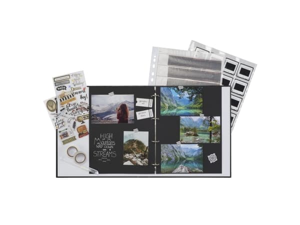 Hama mappe med 4-rings kombinasjonsmekanisme, 39 mm ryggbredde, svart (00007548)