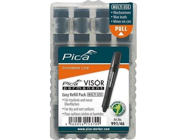 Pica VISOR permanent refill sett, sort
