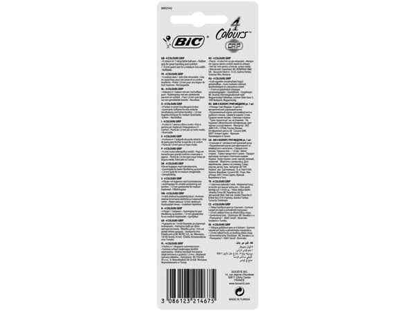 BIC 3086123214675, Invridbar penna, Blå, Vit, Svart, Blå, Grön, Röd, Plast, 1 styck