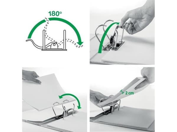 Leitz 180° WOW - Spakbågesfil - ryggbredd: 52 mm - för A4 (210 x 297 mm) - kapacitet: 350 ark - svart