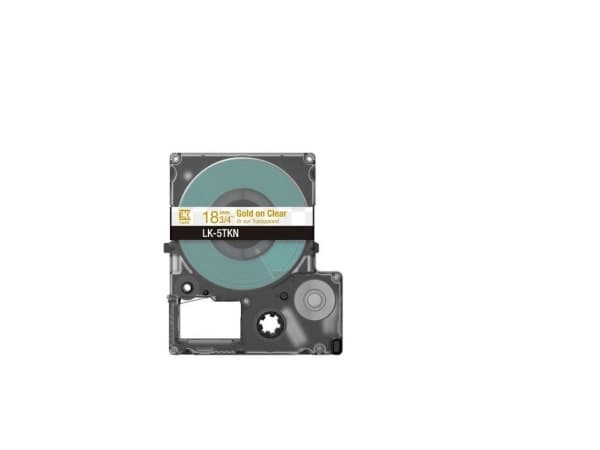 Epson LabelWorks LK-5TKN - Metallisk - gull på klart - Rull (1,8 cm x 9 m) 1 kassett(er) hengeboks - tapepatron - for LabelWorks LW-C410, LW-C610