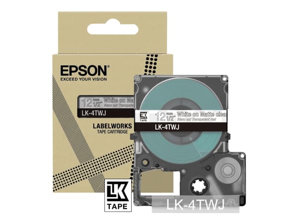 Epson LabelWorks LK-6TBJ - Svart på matt klart - Rull (2,4 cm x 8 m) 1 kassett(er) hengeboks - tapepatron - for LabelWorks LW-C610