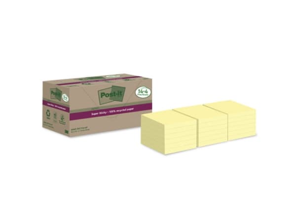 Post-It 7100284878, Rund, Gul, papper, 100%, 76 mm, 76 mm