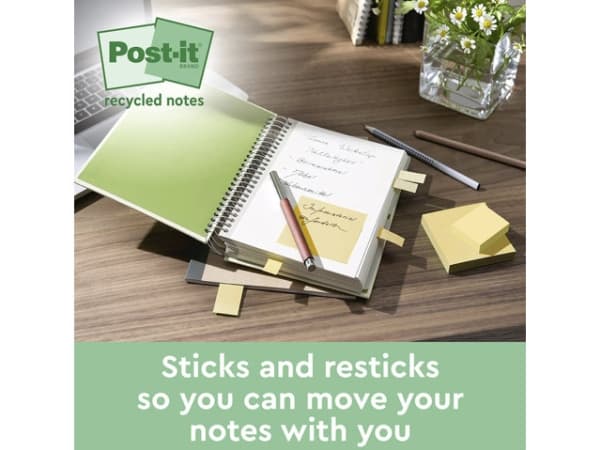 Post-It 7100284878, Rund, Gul, papper, 100%, 76 mm, 76 mm