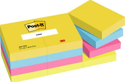 Post-It 653TFEN, Torg, Multifärg, papper, 38 mm, 51 mm, 100 ark