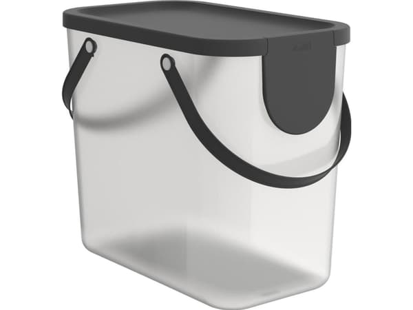 Affaldsspand, Rotho Twist, sort, plast, 50 l, sort låg med blå kant