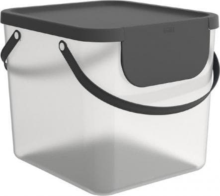 Affaldsspand, Rotho Twist, sort, plast, 50 l, sort låg med blå kant