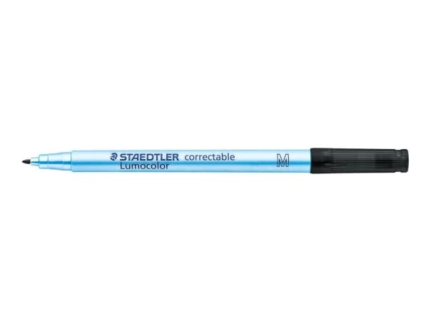Staedtler Lumocolor Correctable, 1 kpl, Musta, Ohut pää, Hopea, 1 mm, Keskikokoinen