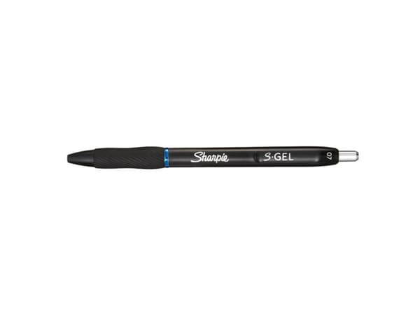 Sharpie S-Gel, Indragbar gelpenna, Blå, Svart, Medium, 0,7 mm, Låda