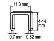 Yato YT-7051, Pakke med stifter, 6 mm, 1,13 cm, 1000 stifter, Stål, Stål