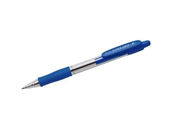 Pilot Super Grip Medium, Klips, Uttrykkbar kulepenn med hengefeste, Blå, 1 stykker, Medium