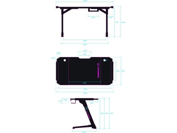 Biurko Ultradesk Space XXL V2 svart 144 cmx70 cm