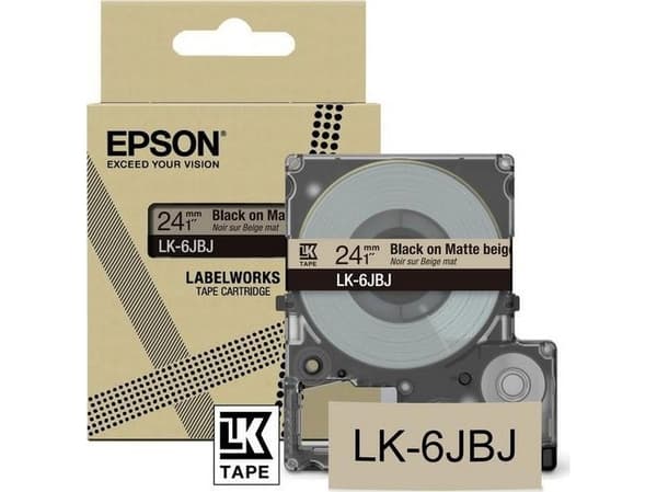 Epson LabelWorks LK-6JBJ - Svart på matt beige - Rull (2,4 cm) 1 kassett(er) merketape
