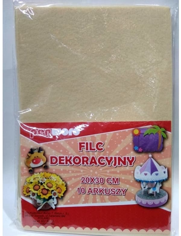 Polsirhurt Dekorfilt Creme 20x30 10 stk.