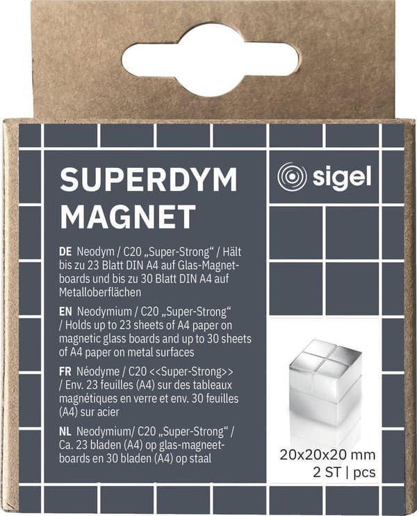 Signeret BA706. Magnettype: Neodym, Farve på produkt: Sølv, Overfladetype: Blank. Bredde: 20 mm Dybde: 20 mm Højde: 20 mm Antal pr. pakke: 2 stk., Emb