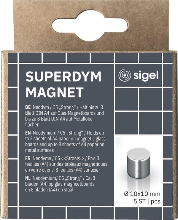 Sigel BA700 - Sylinteri - Neodyymi - Hopea - Matta - Saksa - 10 mm (BA700)