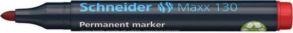 SCHNEIDER 130 permanent markør, kuglespids, rød (113002) Linjebredde: ca 1,0 - 3,0 mm, genopfyldelig (113002)