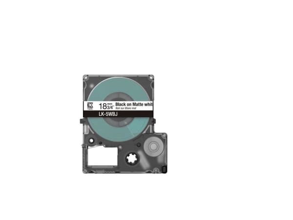 Epson LK-5WBJ, Musta, Valkoinen, Lämpösiirto, Matta, LabelWorks LW-C410, 1,8 cm
