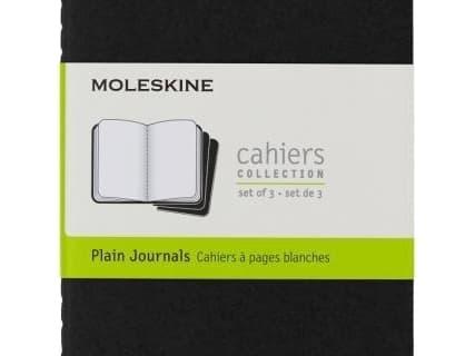 Moleskine Cahier Journal Pocket, olinjerad, mjukt omslag svart (3 st)