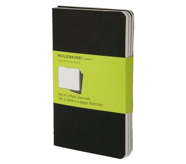 Moleskine Cahier Journal Pocket, olinjerad, mjukt omslag svart (3 st)