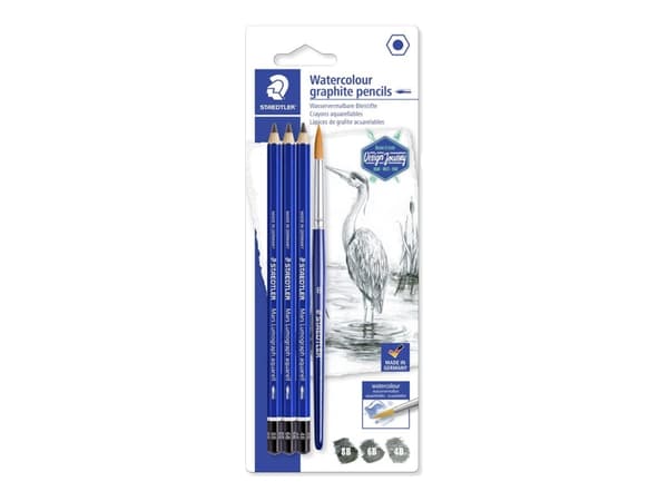 STAEDTLER Mars Lumograph 100A - Vattenfärgspenna - grafit - 4B, 6B, 8B - 3.6 mm (paket om 3)