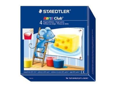 STAEDTLER Noris Club 8801 - Fingermaling - rød, blå, grønn, gul - 100 ml (en pakke 4)