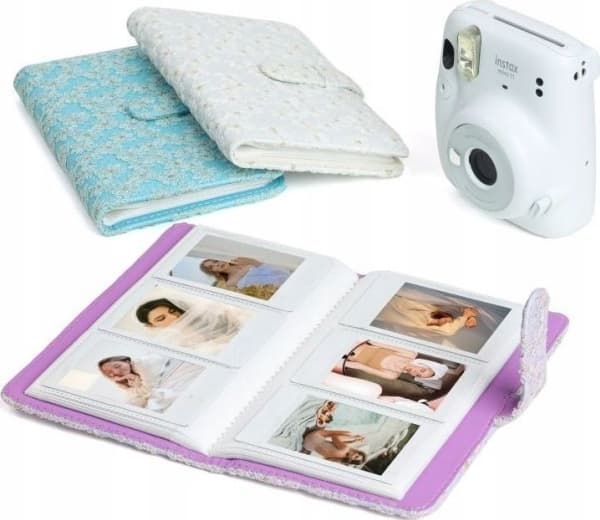 LoveInstant Album Na Zdjęcia Do Fujifilm Instax Mini / Xiaomi / Polaroid / Canon / Hp / Kodak / Białe Hafty