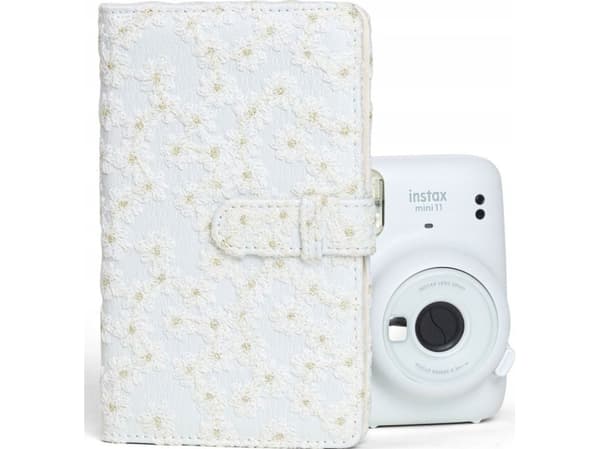 LoveInstant Album Na Zdjęcia Do Fujifilm Instax Mini / Xiaomi / Polaroid / Canon / Hp / Kodak / Białe Hafty