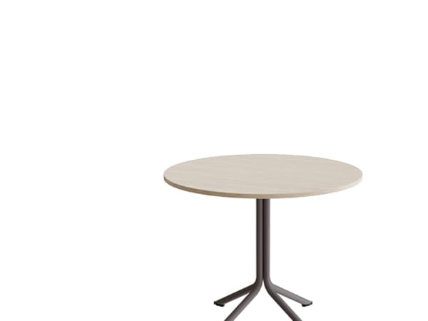 Bord Atlas 1133 Ø900x720mm, Hvidpigmenteret eg med gråt understel