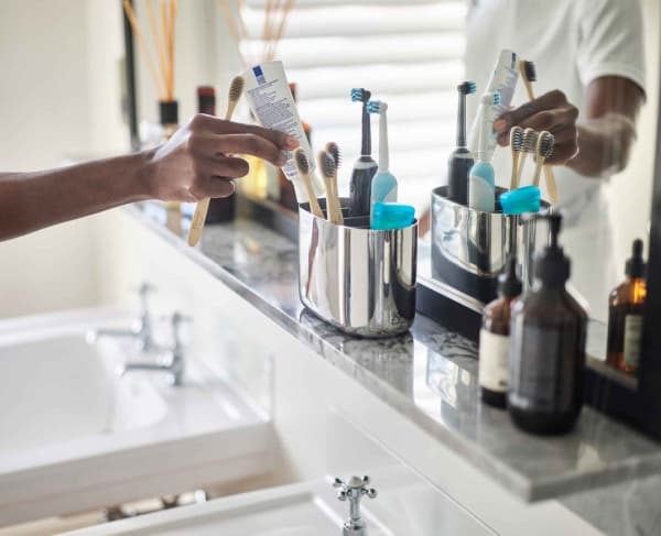 Joseph Joseph EasyStore, Fristående tandborsthållare, Rostfritt stål, Rostfritt stål, Sink, Bord, Fönster, 175 mm, 94 mm