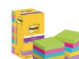 Post-it® Super Sticky Notes assorterede farver, pakke a 12 stk.
