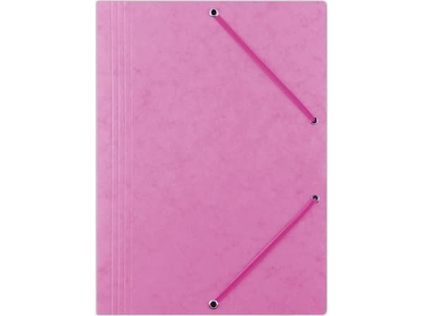 Donau Folder with elastic band DONAU, pressboard, A4, 390gsm, 3-flap, pink