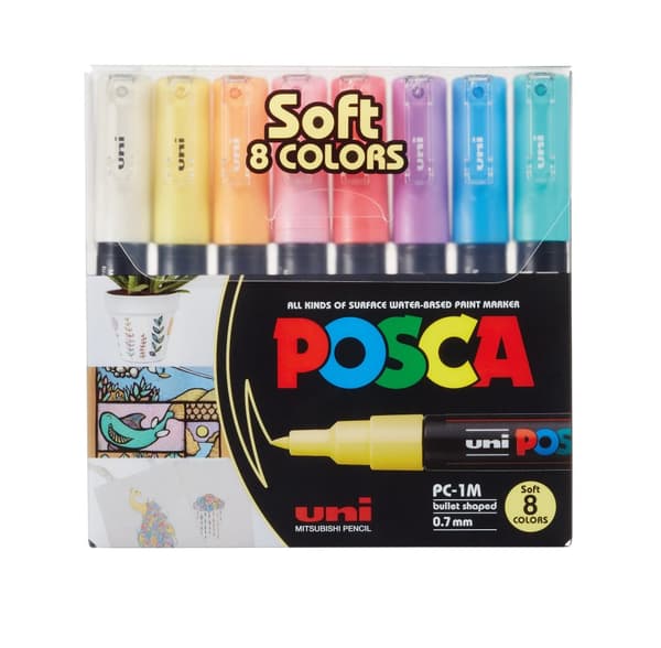 POSCA märkset mjuka färger, PC-1M 8 st.