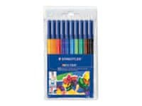 STAEDTLER Noris Club 326 - Fibertuppenn - assorterte farger - vannbasert matfargeblekk - 1 mm (en pakke 10)
