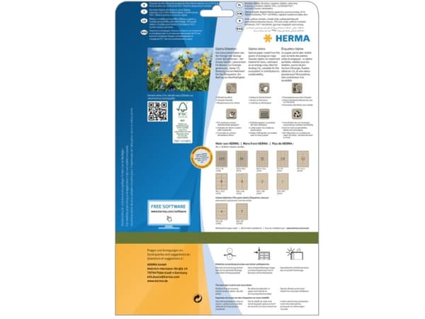 HERMA 10756, Brun, Rektangel, Permanent, 105 x 148 mm, A4, Papir