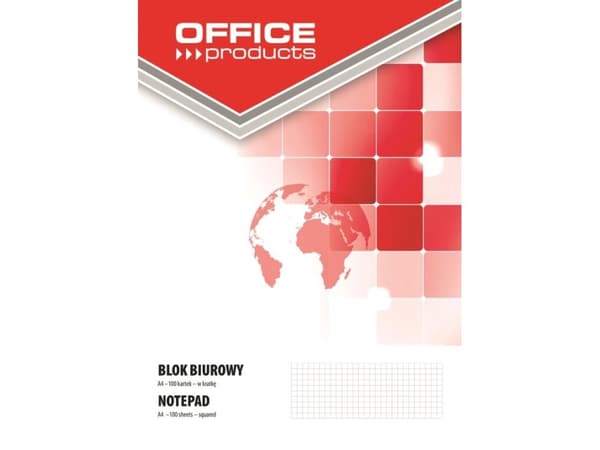 Office Products Blok biurowy, A4, w kratkę, 100 kart., 60-80gsm