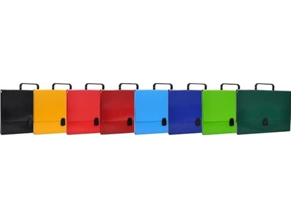 Office Products Folder-box, PP, A4/5cm, with handle and lock, assorted colours