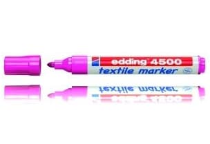 Edding Textielmarker e-4500, Rosa, Rosa, Röd, Vit, 3 mm, Tyg
