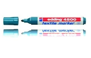 Edding Textielmarker e-4500, Blå, Projektil spiss, Blå, Rød, Hvit, 3 mm, Stoff