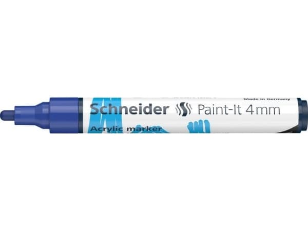 Schneider Paint-it 320 akrylpenna 4 mm 15 cm blå